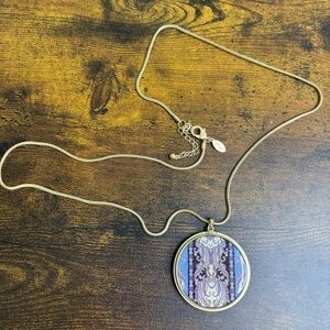 Chico's Gold and Purple Pendant Necklace 34 Inch